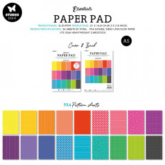 Studio Light A5 Paper Pad - Essentials Patterns Bright