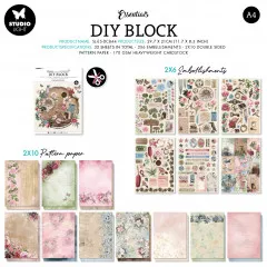 Studio Light A4 DIY Block - Essentials Nr. 44 - Vintage Roses