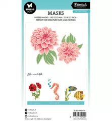 Studio Light Mask Stencil - Essentials Nr. 195 - Dahlia Flowers