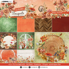 Studio Light 6x6 Paper Pad - Autumn Bouquet Nr. 108 - Deep Forest