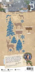 Studio Light Cutting Die - Vintage Christmas Nr. 721 - Deer, Snow & Trees