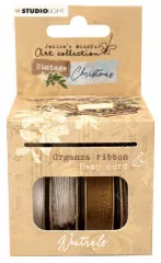 StudioLight - Vintage Christmas Nr. 04 - Organza Ribbon & Hemp Cord - Brown