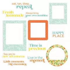 Piatek13 - Paper Ephemera Set - Frames and Words - Fresh Lemonade