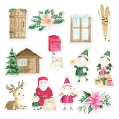 Piatek13 - Paper Ephemera Set - Santa‘s Workshop - Bits & Pieces