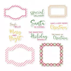 Piatek13 - Paper Ephemera Set - Frames and Words - Santa‘s Workshop