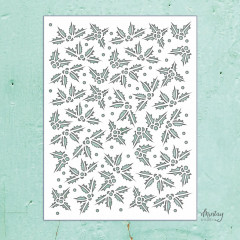 Mintay Kreativa 6x8 Stencil - Holly Leaves