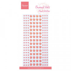 Decoration Enamal dots - Rosa Glitzer