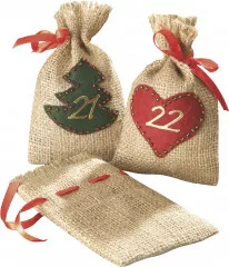 Adventskalender Jute-Säckchen, natur