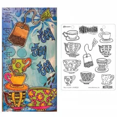 Dylusions Cling Stamps - Fancy a Cuppa