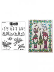 Dylusions Cling Stamps - Christmas Holly and the Ivy