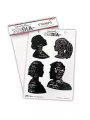 Dina Wakley Media Cling Stamps - Text Profiles