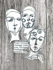 Dina Wakley Media Cling Stamps - Change