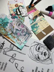 Dina Wakley Media Cling Stamps - Be Obsessed