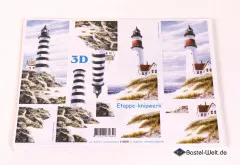 3D-Bogen mit Leuchttürmen, Klippen und Meerblick - Etappe-knipwerk maritime Szene