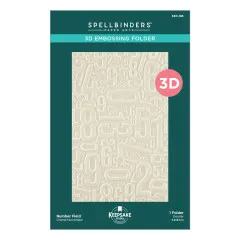 Verpackung der 3D-Prägeschablone "Number Field" mit cremefarbenem Zahlen-Prägemuster