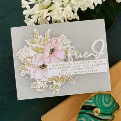 Spellbinders Glimmer Hot Foil Plate & Die Set - Anemone Glimmer Blooms