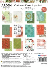 Verpackter Papierblock im Format 6x8 Inch mit 12 doppelseitigen Weihnachtsdesigns inklusive Kiss-Cut-Stanzbogen