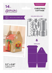 Metal Cutting Die & Stencil - 3D Box - Christmas Cottage