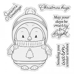 Clear Stamps - Cute Penguin - Christmas Hugs