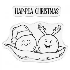 Clear Stamps - Xmas Punny Sentiments Hap-pea Christmas