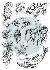 Clear Stamps - Ocean Tale Sea Life