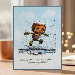 Cosmic Shimmer - Cling Stamps - Bot-ology Rainy Day by Andy Skinner