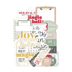 Gestapelte Ephemera-Teile der Rosie's Studio Sleigh Bells Ring Kollektion
