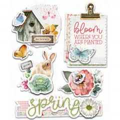 Layered Chipboard - Simple Vintage - Spring Garden