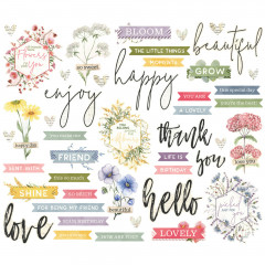 Bits & Pieces Die-Cuts - Simple Vintage - Meadow Flowers - Sentiment