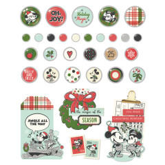 Simple Stories Decorative Brads - Say Cheese Classic Mouse Christmas