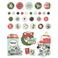 Simple Stories Decorative Brads - Say Cheese Classic Mouse Christmas