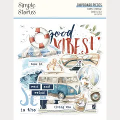Chipboard Pieces - Simple Vintage Sand & Sea
