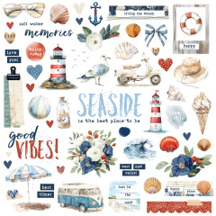 Chipboard Pieces - Simple Vintage Sand & Sea