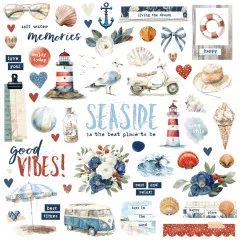 Chipboard Pieces - Simple Vintage Sand & Sea