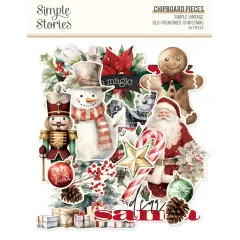 Chipboard Pieces - Simple Vintage Old-Fashioned Christmas