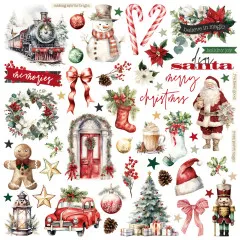 Chipboard Pieces - Simple Vintage Old-Fashioned Christmas