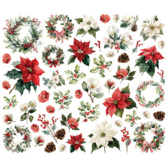 Floral Bits & Pieces Die-Cuts - Simple Vintage Old-Fashioned Christmas