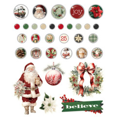 Simple Stories Decorative Brads - Simple Vintage - Old-Fashioned Christmas