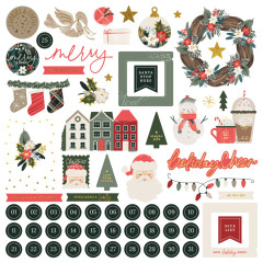 Chipboard Pieces - Mistletoe & Holly