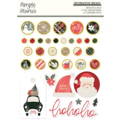 Simple Stories Decorative Brads - Mistletoe & Holly