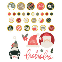 Simple Stories Decorative Brads - Mistletoe & Holly