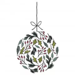 Sizzix Layered Clear Stamps - Leafy Ornament by Lisa Jones