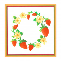 Sizzix Layered Stencils by Jennifer Ogborn - Strawberry Wreath