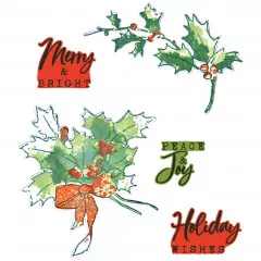 Framelits Dies with Stamp by 49 and Market - A5 Pencil Line Holly