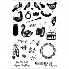 Sizzix - Clear Stamps by Catherine Pooler - 12 Days of Christmas