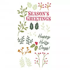 Sizzix - Clear Stamps by Catherine Pooler - Happy Holly Days