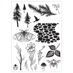 Sizzix - Clear Stamps with Stencil by Vic Hollins - Nature