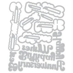 Thinlits Die with Stamps by 49 and Market - Birthday Wishes