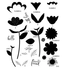 Sizzix - Clear Stamps by Catherine Pooler - Whimsy Bloom #1