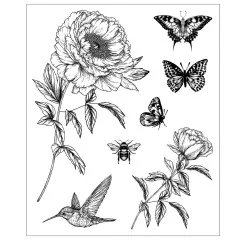 Sizzix - Clear Stamps by Willow Wolfe - Flowers and Creatures